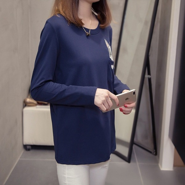 Modern női blúz hosszú ujjal és rátéttel, két színben