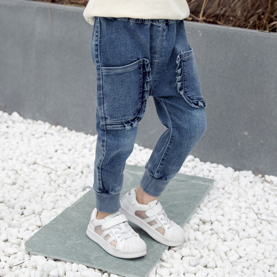 Modern gyerekfarmer lányoknak - fekete és kék színben