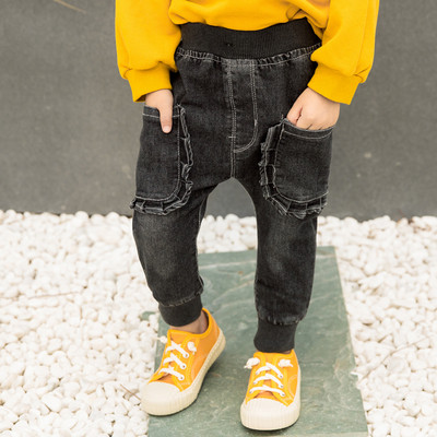 Modern gyerekfarmer lányoknak - fekete és kék színben