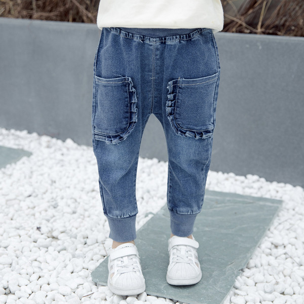 Modern gyerekfarmer lányoknak - fekete és kék színben