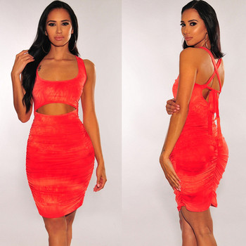 Lezser női ruha nyakkendővel és vékony pántokkal, két színben