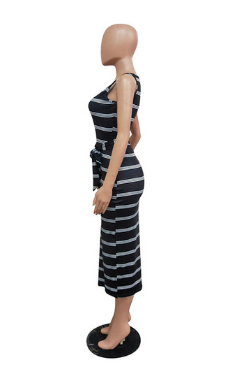 Rochie casual de dama cu decolteu O in alb si negru