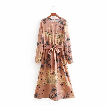 Rochie de dama cu maneci lungi si model colorat