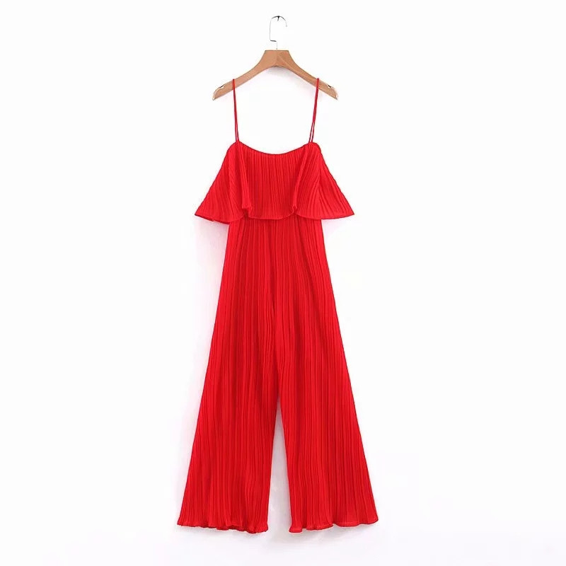 Aktuális női redős overall zöld színben