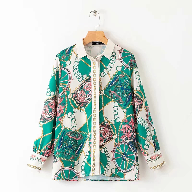 Cămașă modernă de damă cu model colorat