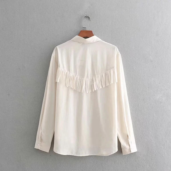 Modern női ing - fehér aszimmetrikus modell