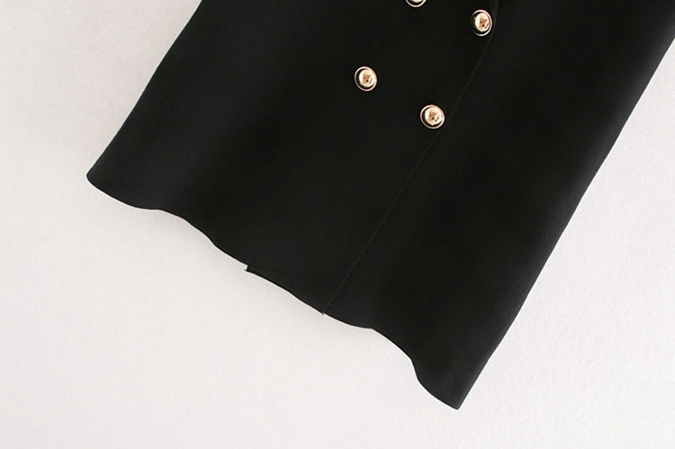 Vesta lunga eleganta in negru cu nasturi