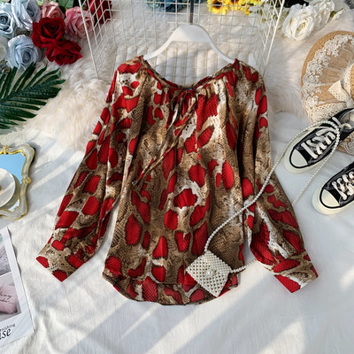 Cămașă modernă de damă cu model șarpe în trei culori