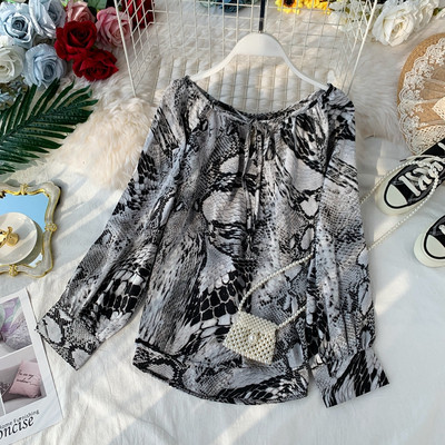 Cămașă modernă de damă cu model șarpe în trei culori