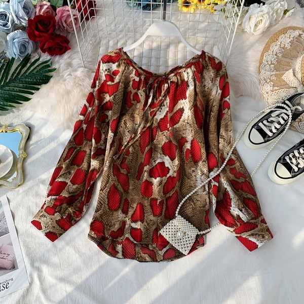 Cămașă modernă de damă cu model șarpe în trei culori