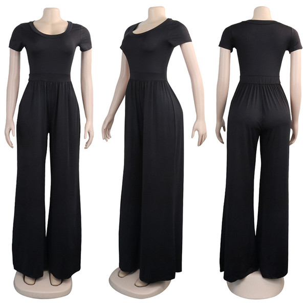 Salopetă casual de damă, cu decolteu O, în negru și portocaliu