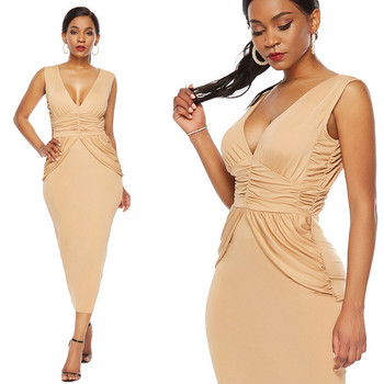 Rochie moderna de dama cu decolteu adanc in trei culori