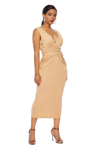 Rochie moderna de dama cu decolteu adanc in trei culori