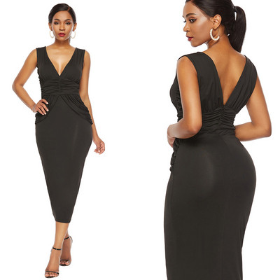 Rochie moderna de dama cu decolteu adanc in trei culori