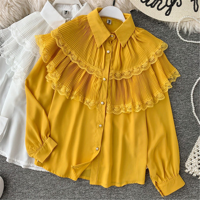 Stílusos női ing galléros és hosszú ujjú több színben