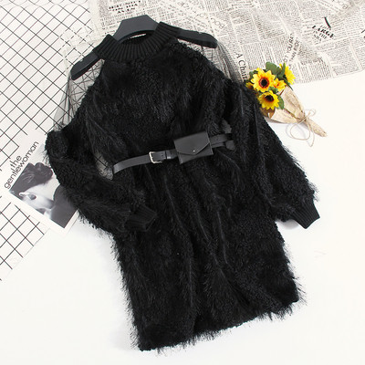 Új modell női ruha hosszú ujjal, átlátszó vállrészekkel több színben