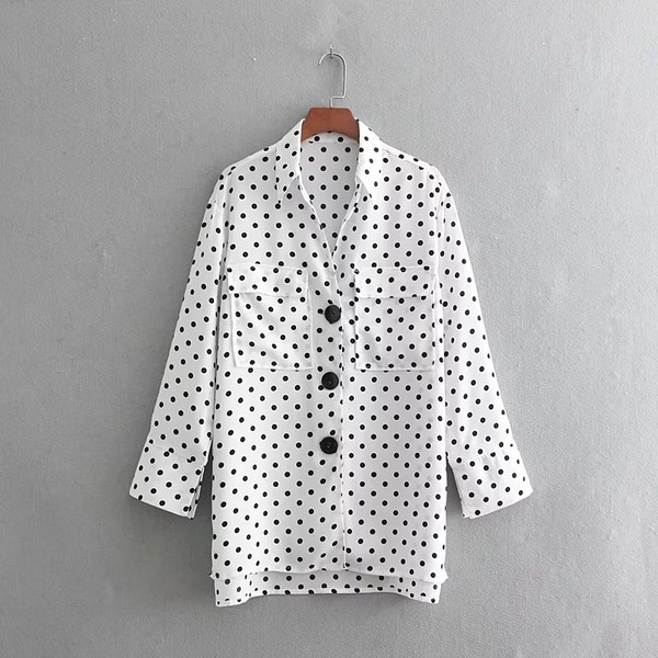 Pöttyös női ing fehér színben