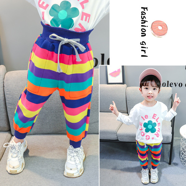 Pantaloni casual copii cu cravate-pentru fete