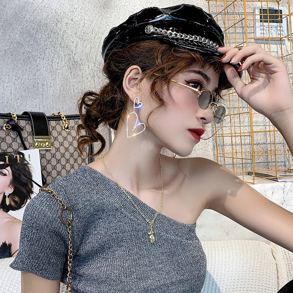 Modern női fülbevaló szív alakú, két színben