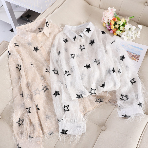 Modern női ing csillagokkal, három színben