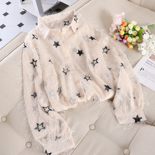 Modern női ing csillagokkal, három színben