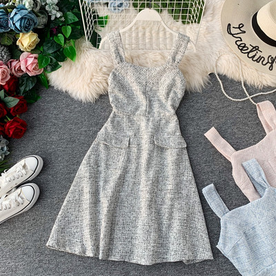 Rochie de dama cu bretele in trei culori