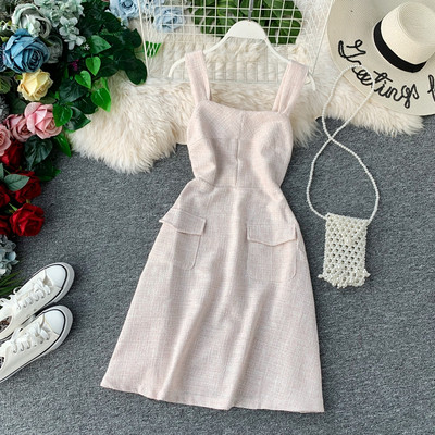 Rochie de dama cu bretele in trei culori