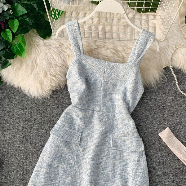 Rochie de dama cu bretele in trei culori