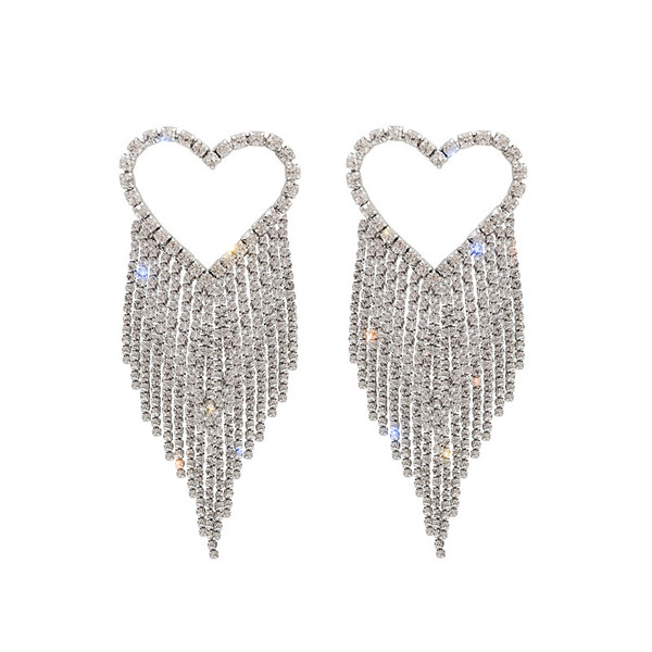 Model nou de cercei de dama de culoare argintie cu pietre