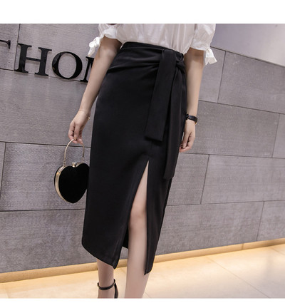 Modern női szoknya hasítékkal - két színben
