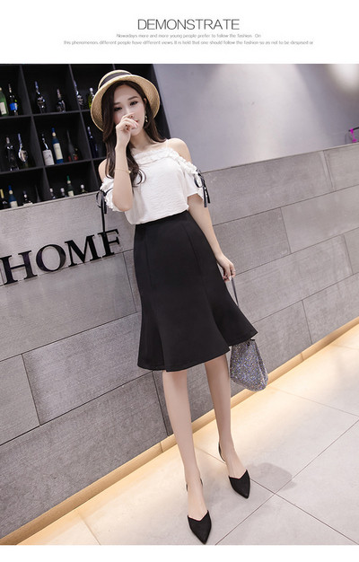 Stílusos női szoknya két színben szabott modellben