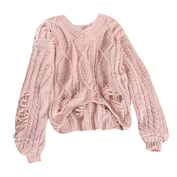 Pulover de dama modern cu motive rupte in mai multe culori