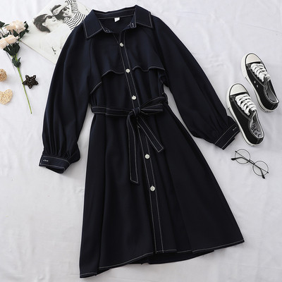 Rochie moderna de dama cu nasturi si curea in mai multe culori