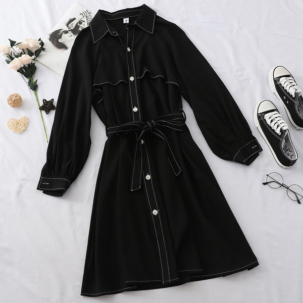 Rochie moderna de dama cu nasturi si curea in mai multe culori