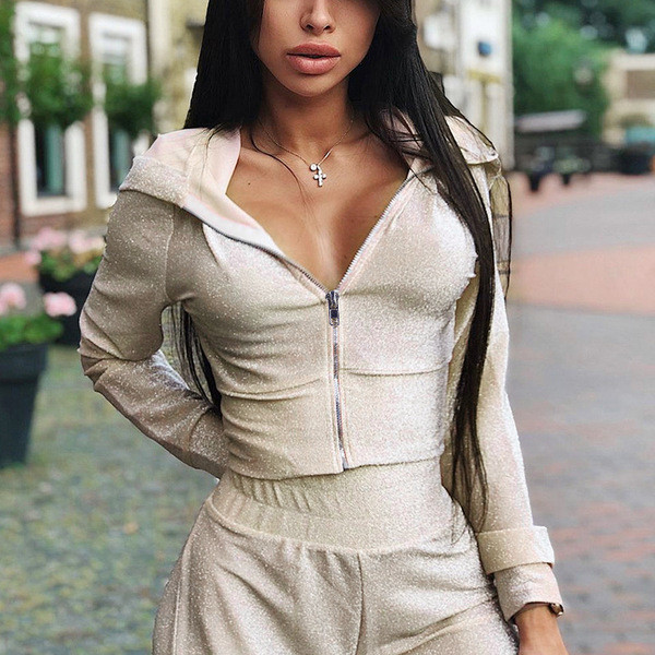 Set de dama modern din doua piese pantaloni + bluza in doua culori