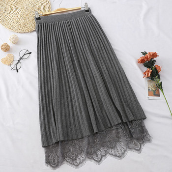 Fusta lunga de dama actuala cu dantela in mai multe culori