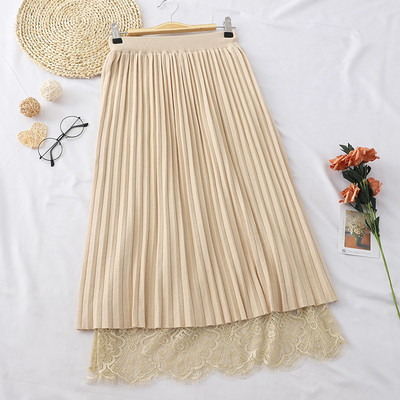 Fusta lunga de dama actuala cu dantela in mai multe culori