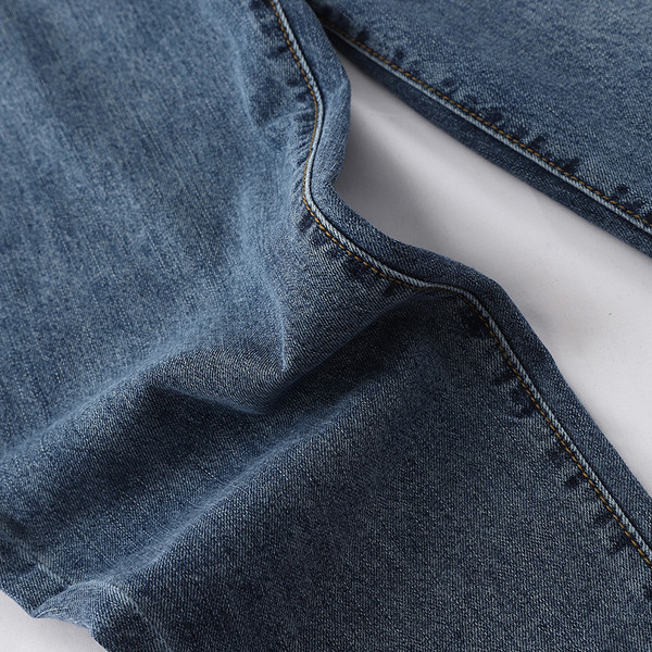 Blugi moderni de dama cu talie inalta in albastru