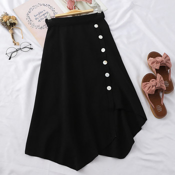 Kivágott női szoknya magas derékkal, gombokkal több színben