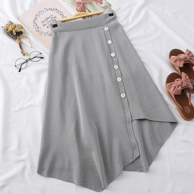 Kivágott női szoknya magas derékkal, gombokkal több színben