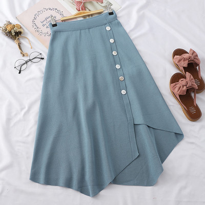 Kivágott női szoknya magas derékkal, gombokkal több színben
