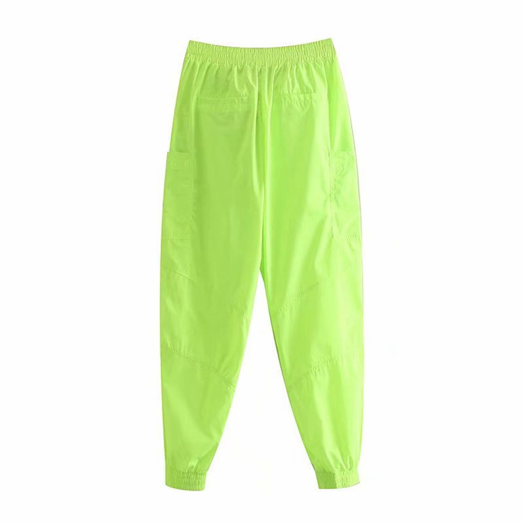 Pantaloni sport de dama cu curea si elastic la glezne