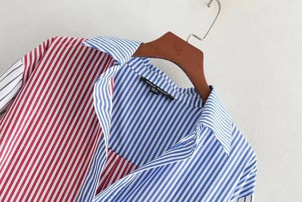 Női csíkos ing aszimmetrikus modell