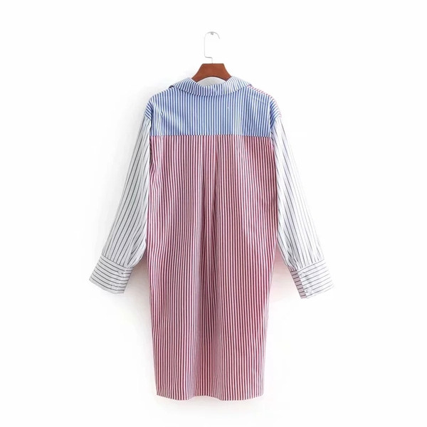 Női csíkos ing aszimmetrikus modell