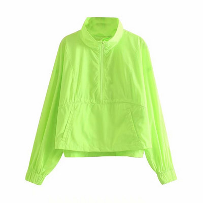 Hanorac sport cu fermoar și buzunare de culoare galbenă