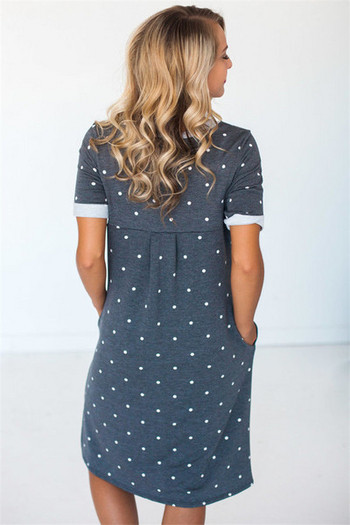 Rochie casual de dama cu maneci scurte si decolteu O in mai multe culori