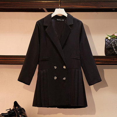 Elegáns női hosszú kabát fekete színben