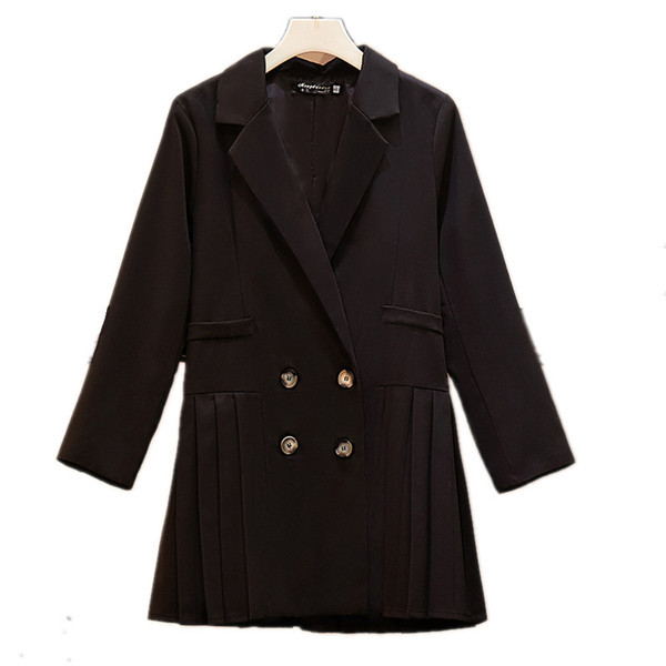 Elegáns női hosszú kabát fekete színben