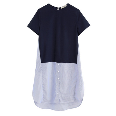 Cămașă lungă de damă cu mâneci scurte - două culori