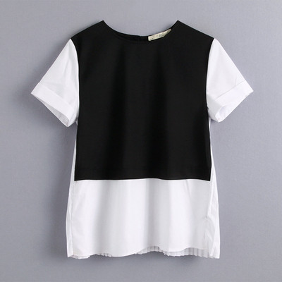 Bluza casual cu decolteu oval si pliuri - doua culori